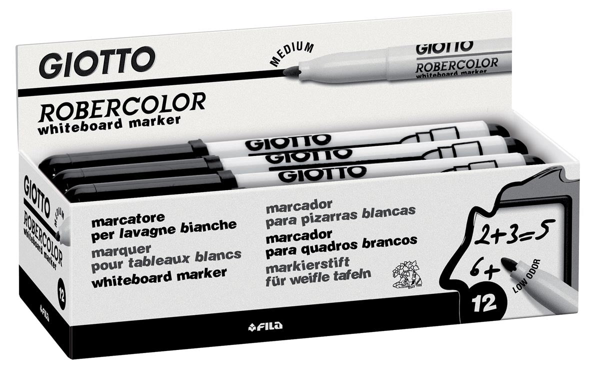 Giotto - Robercolor whiteboardmarker, medium, ronde punt, zwart