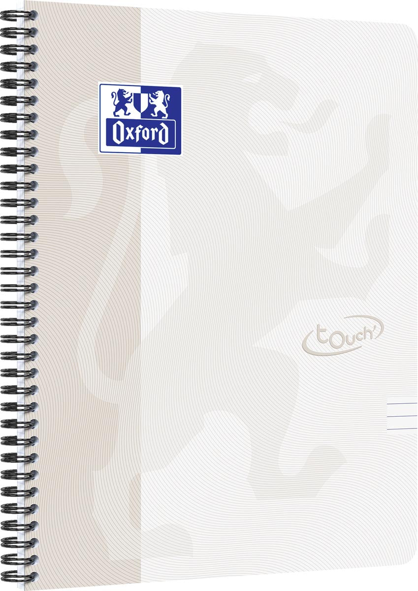 Oxford - Bloc spirale Touch A4 ligne 70 feuilles gris clair