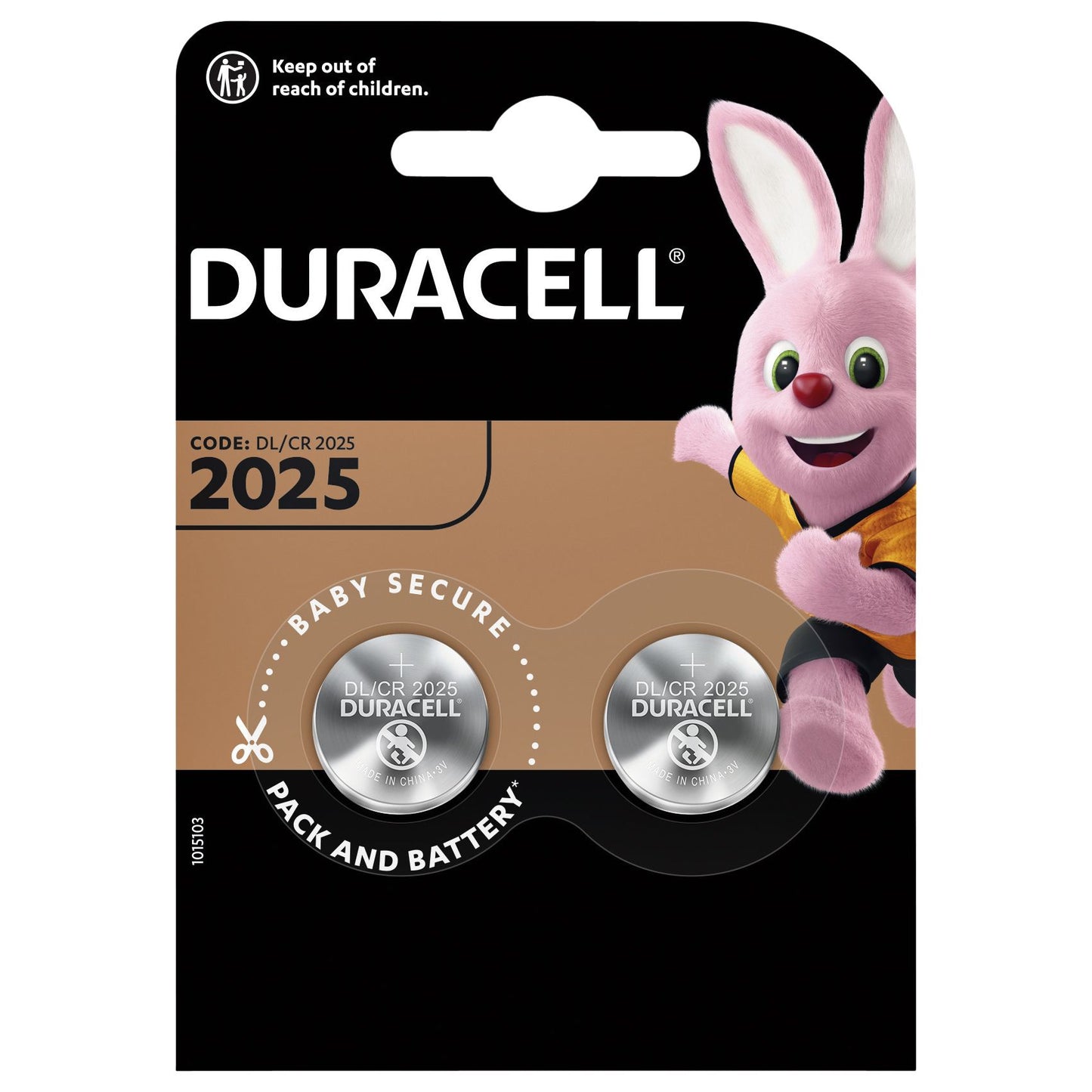 Duracell - Pile bouton 2xCR2025 lithium Ø20mm 3V-170mAh