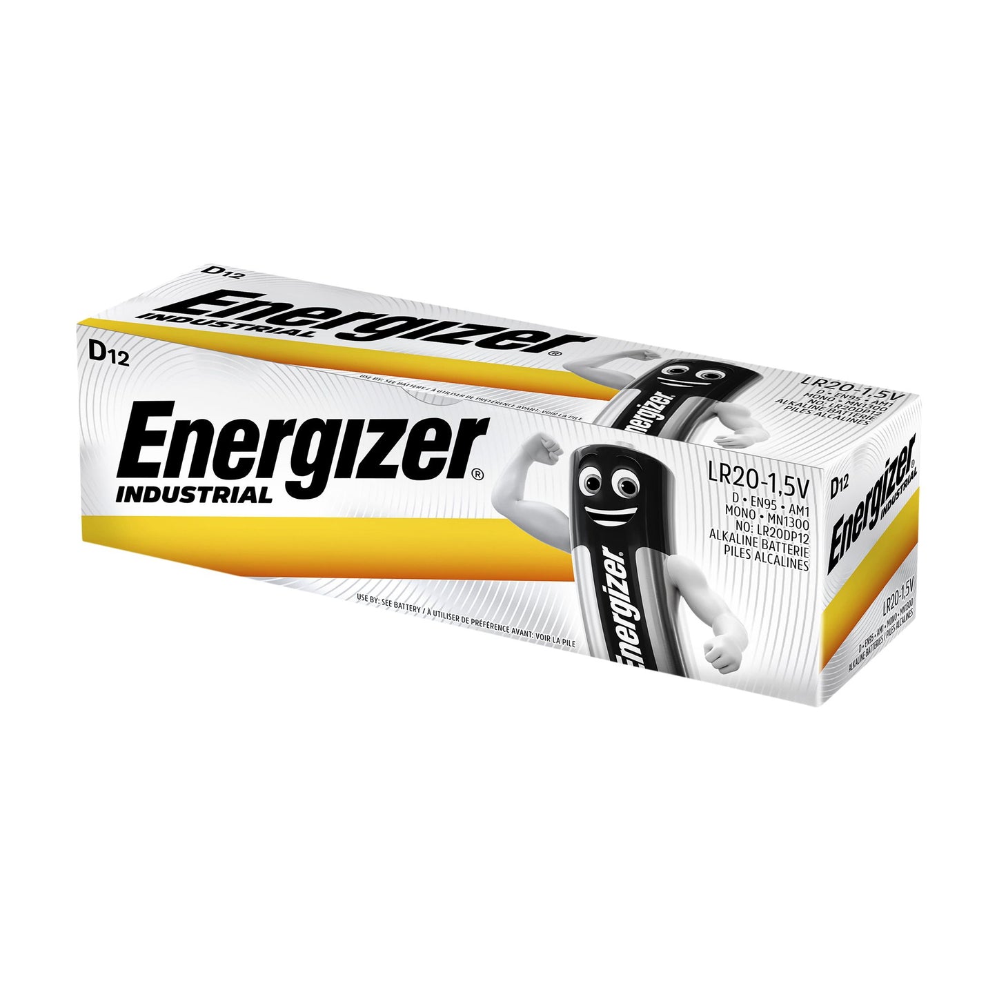 Energizer - Pile alcaline Industrial D boîte de 12 pièces