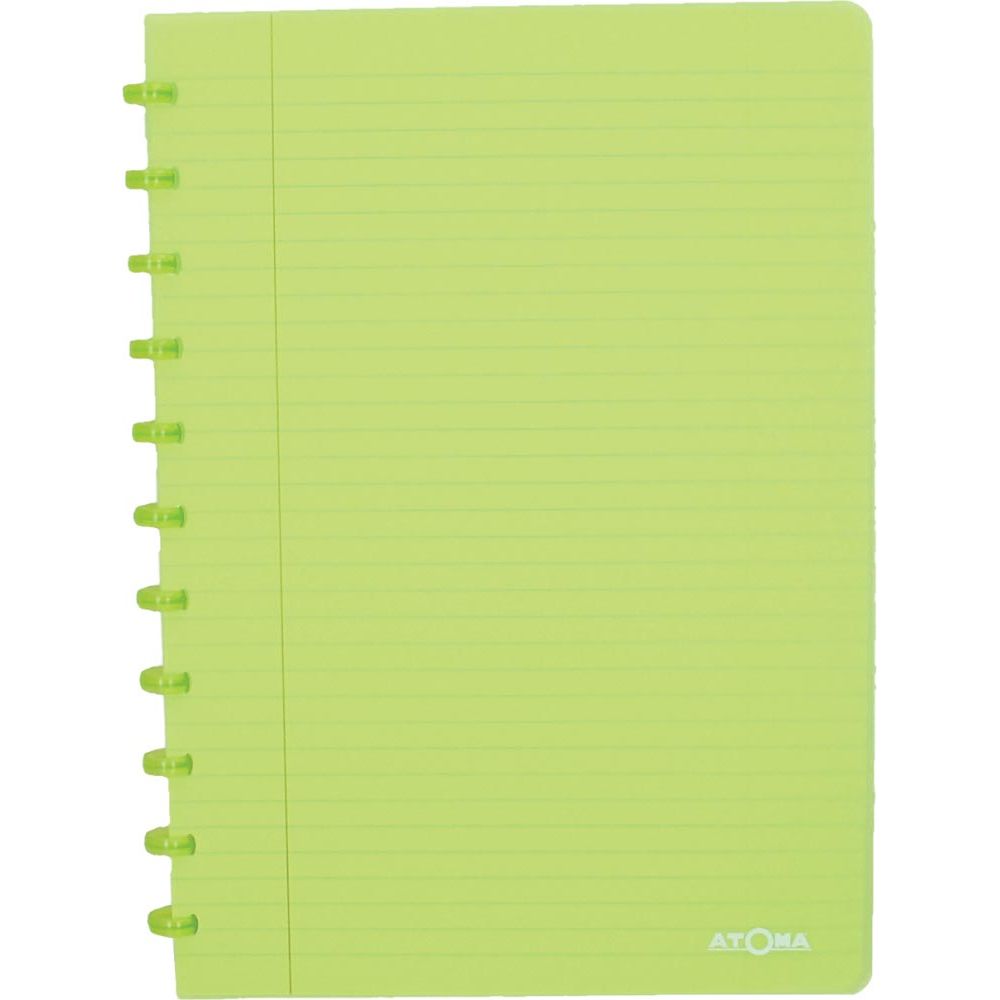 Atoma - Carnet A4 ligne 144 pages 90gr PP transparent assorti
