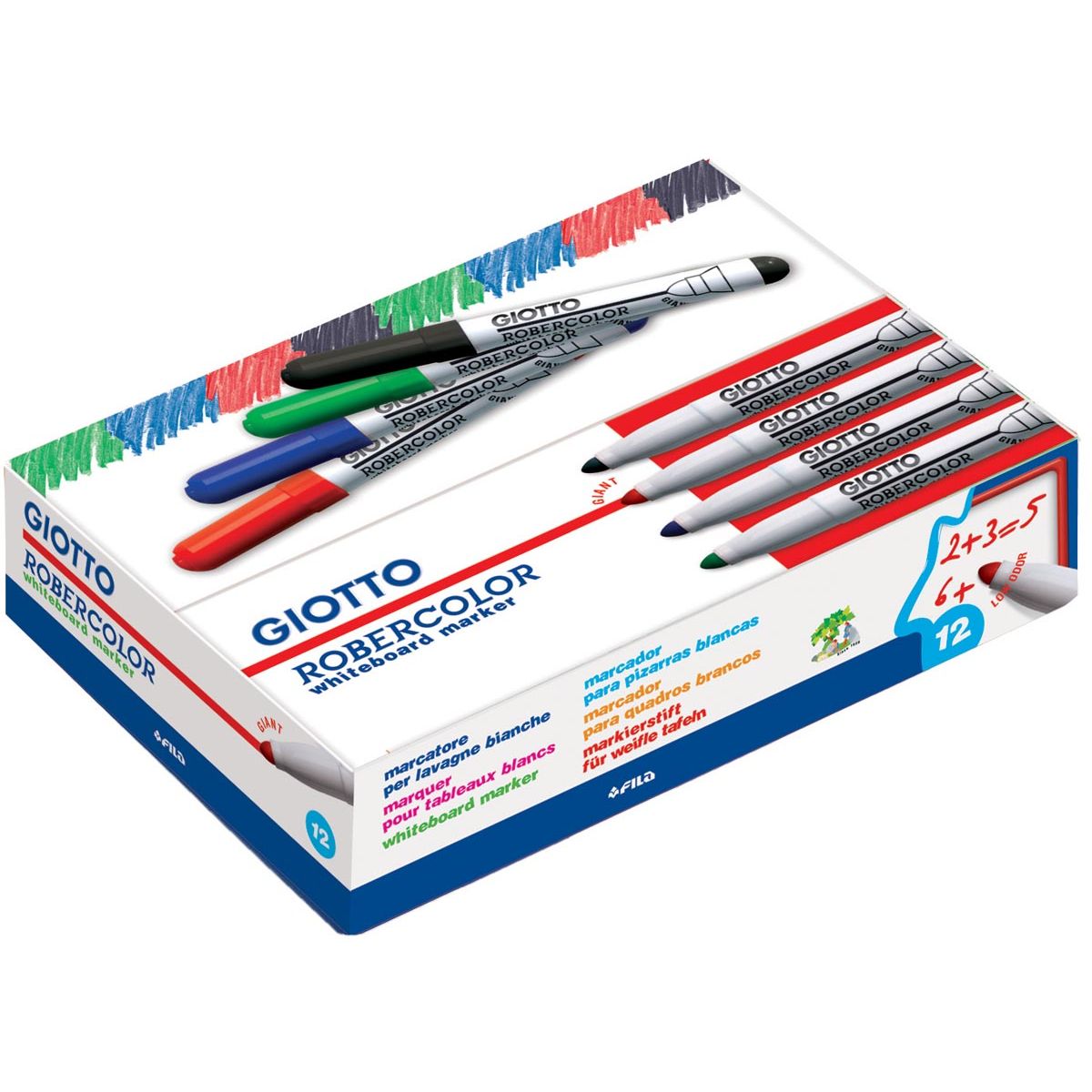 Giotto - Robercolor Whiteboardmarker Maxi, runde Spitze, rot