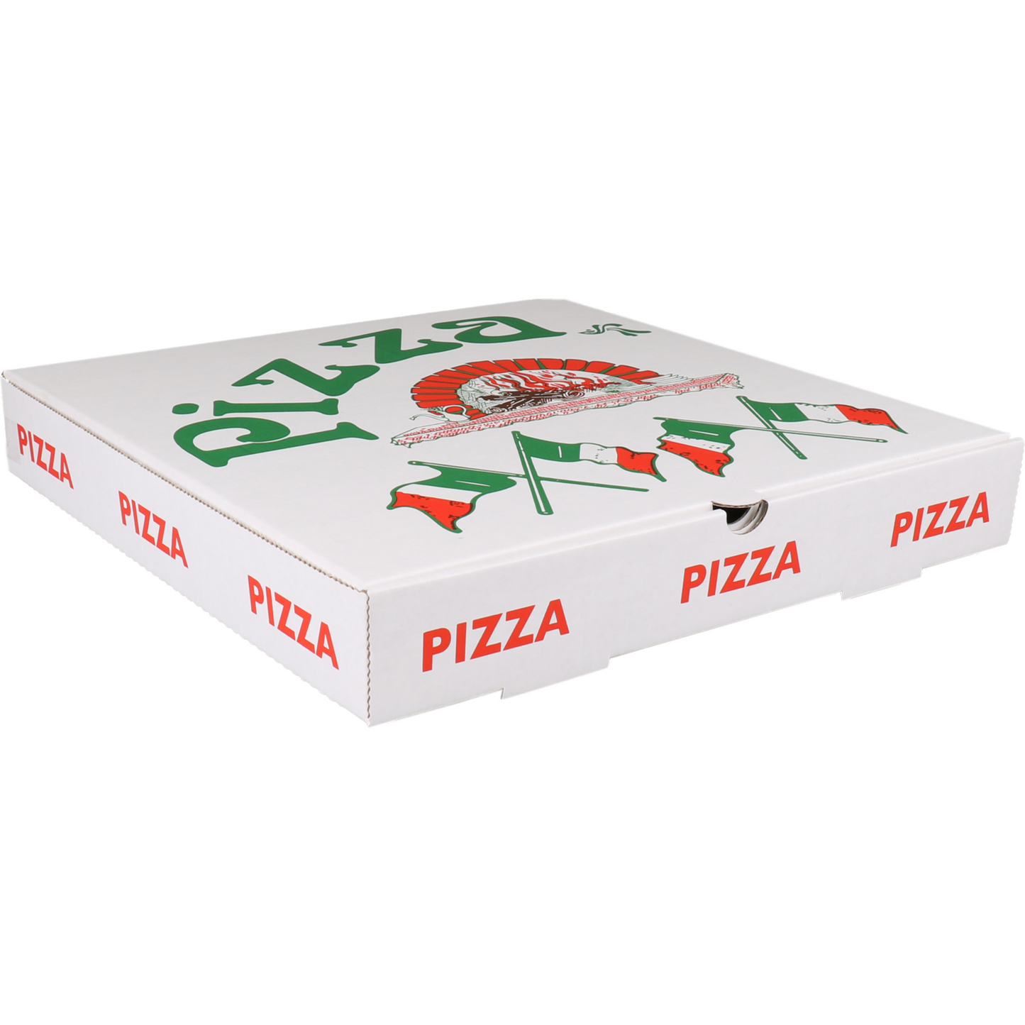 Klika - Pizzadoos | golfkarton | 33x33x4.5cm | americano | wit | 100 stuks