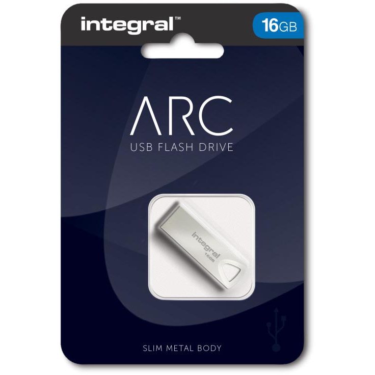 Integral - Clé USB ARC 2.0, 16 Go, argent