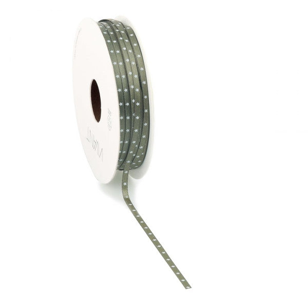 Ruban de Noël petites étoiles 3mm x 50 mètres vert