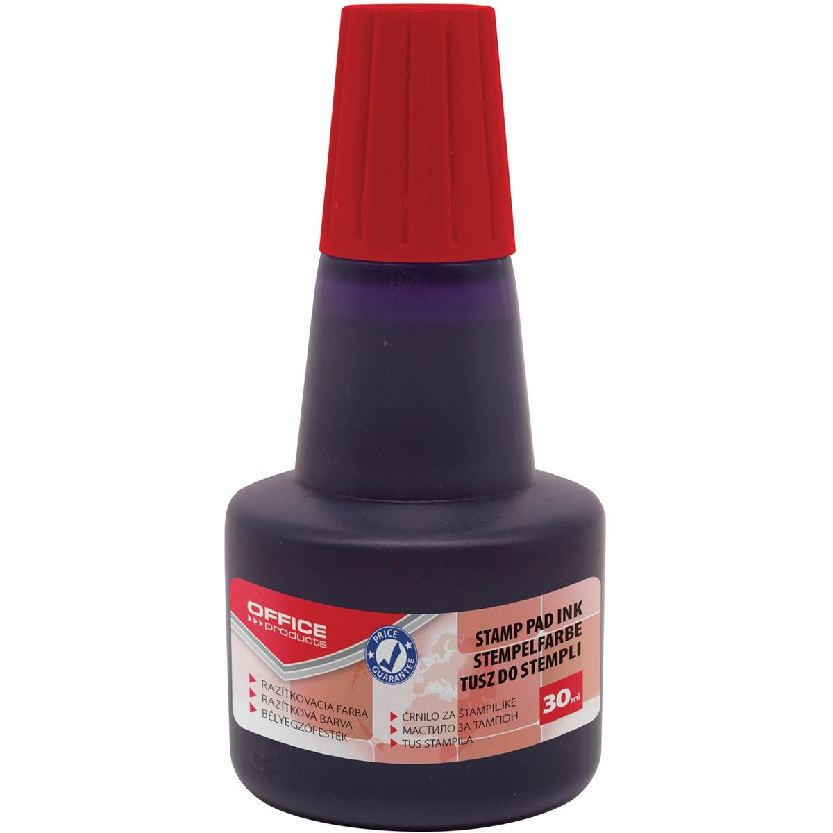 OFFICE products - stempelinkt, zonder olie, 30 ml, rood