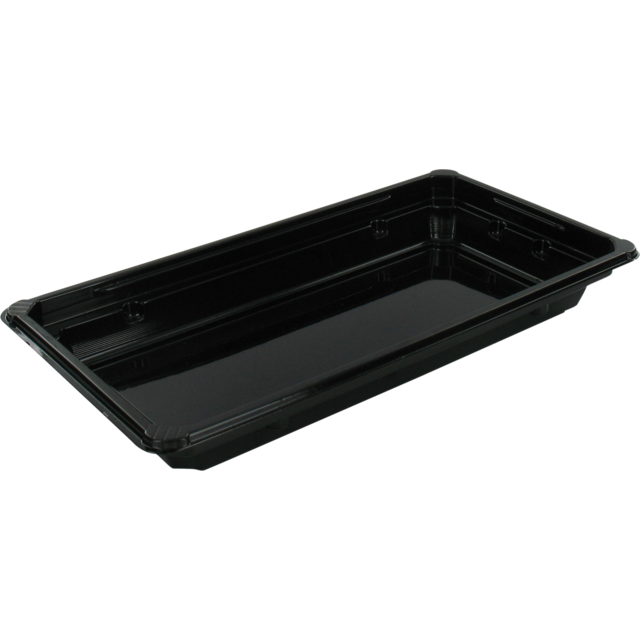Klika - Échelle | plateau à sushis | PET recyclé | rectangulaire | 171x91x21mm | noir | 600 pièces