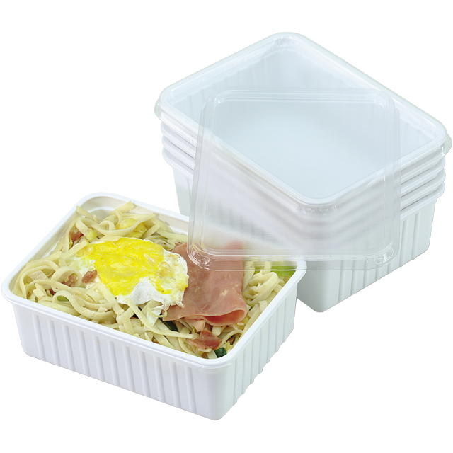 Klika - Bak | PS | 1000ml | incl. Deksel | kilobak | 180x135x60mm | wit | 200 stuks