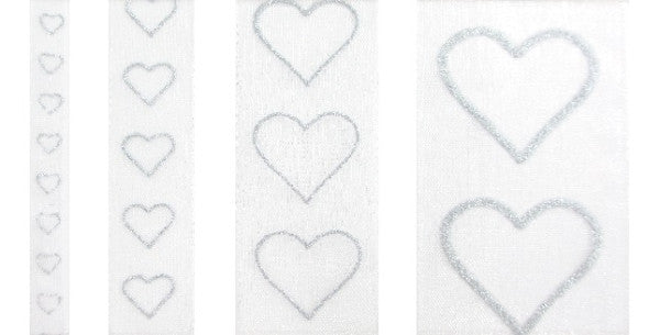 Lint Glittering Hearts Pink 10mx25mm