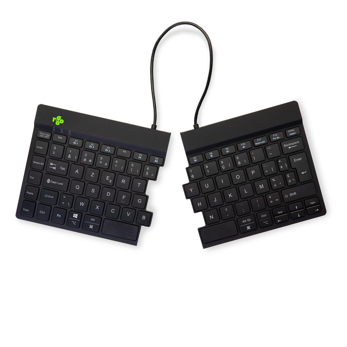 R-Go Tools - R-Go Split Break ergonomische Bluetooth-Tastatur, Azerty, Schwarz