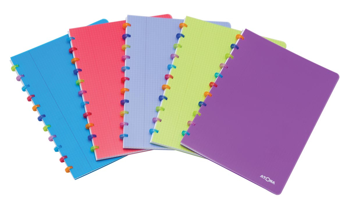 Atoma - Carnet Tutti Frutti, format A4, 144 pages, ligné, couleurs assorties