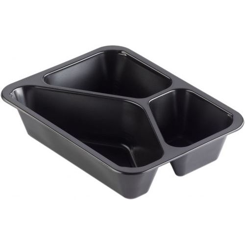 Timmers - Récipient à menu pp noir 3 compartiments 227x178x43mm 810cc 216 pièces