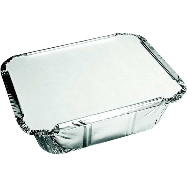 Klika - Bak | Aluminium | 450ml | opstaande rand | incl. Deksel | 142x116x41mm | zilver | 250 stuks