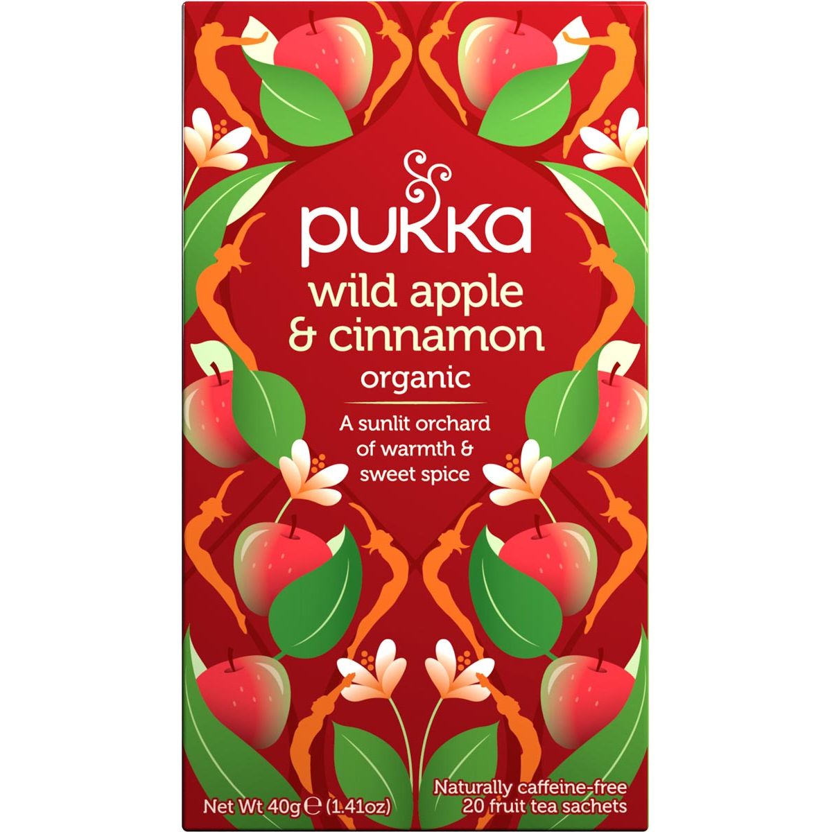 Pukka - thé bio, Pomme Sauvage - Cannelle, pack de 20 pièces