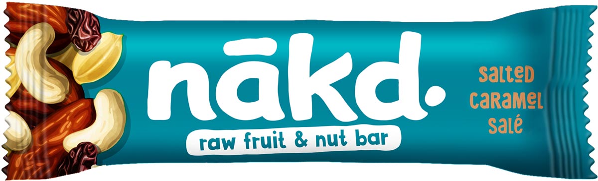 Nakd - Caramel Salé, barre de 35 g, paquet de 18 pièces
