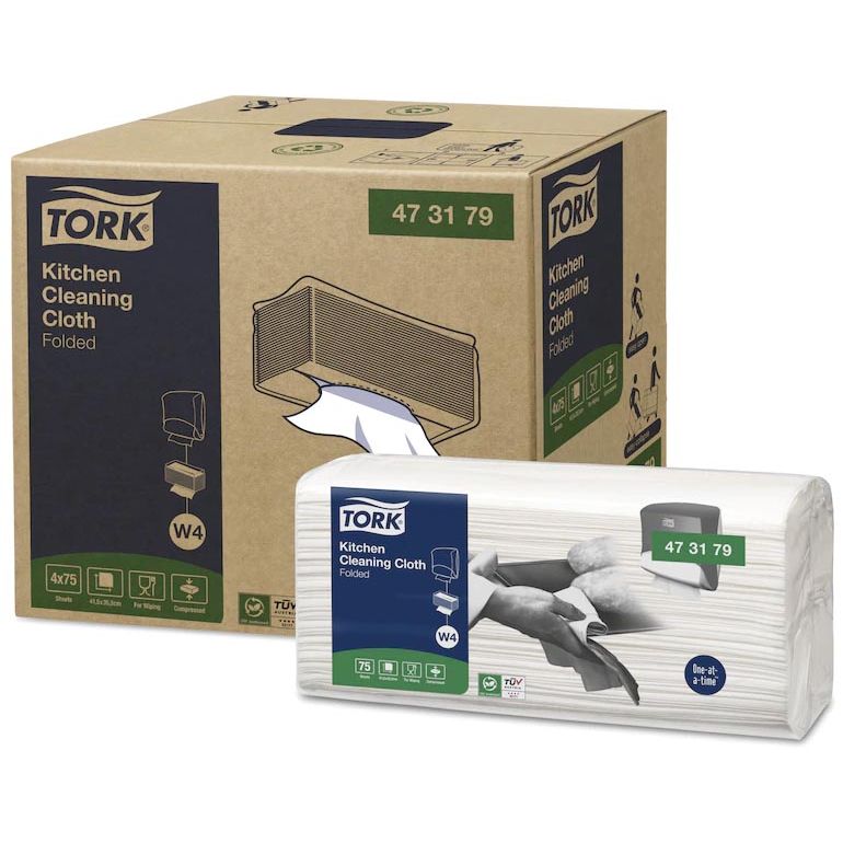 Tork - Kitchen Cleaning reinigingsdoek, W4, 75 vellen, pak van 4 stuks
