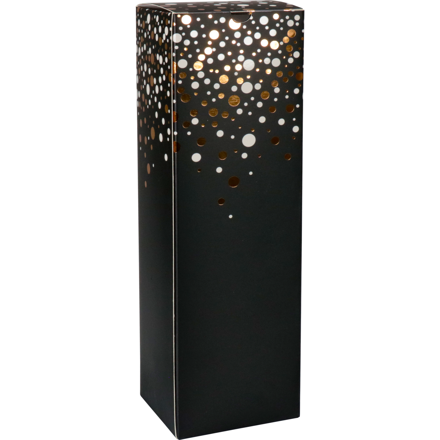 Klika - Flesdoos | Party Spot-On | golfkarton | 1 fles | 93x93x330mm | zwart/wit/goud | 100 stuks