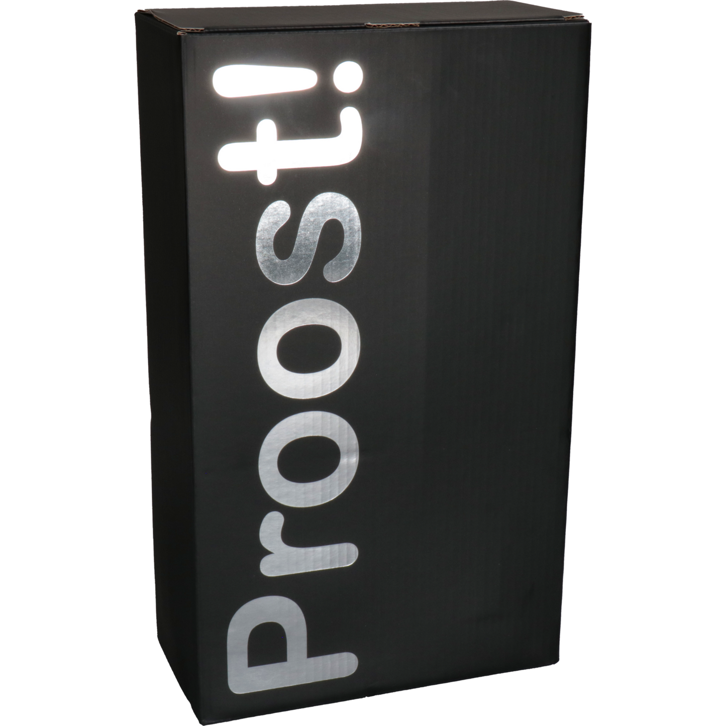 Klika - Flesdoos | Proost! | golfkarton | 2 flessen | 190x95x330mm | zwart/zilver | 100 stuks