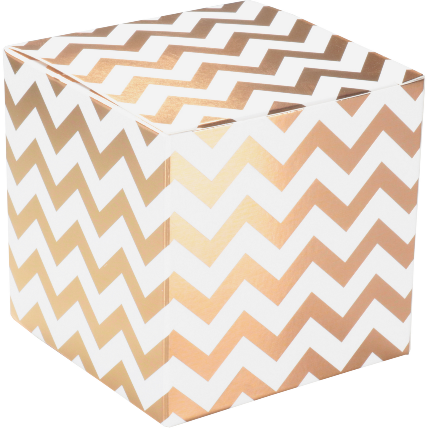 Klika - Geschenkdoos | Chevron | karton | 8x8x8cm | wit/goud | 800 stuks