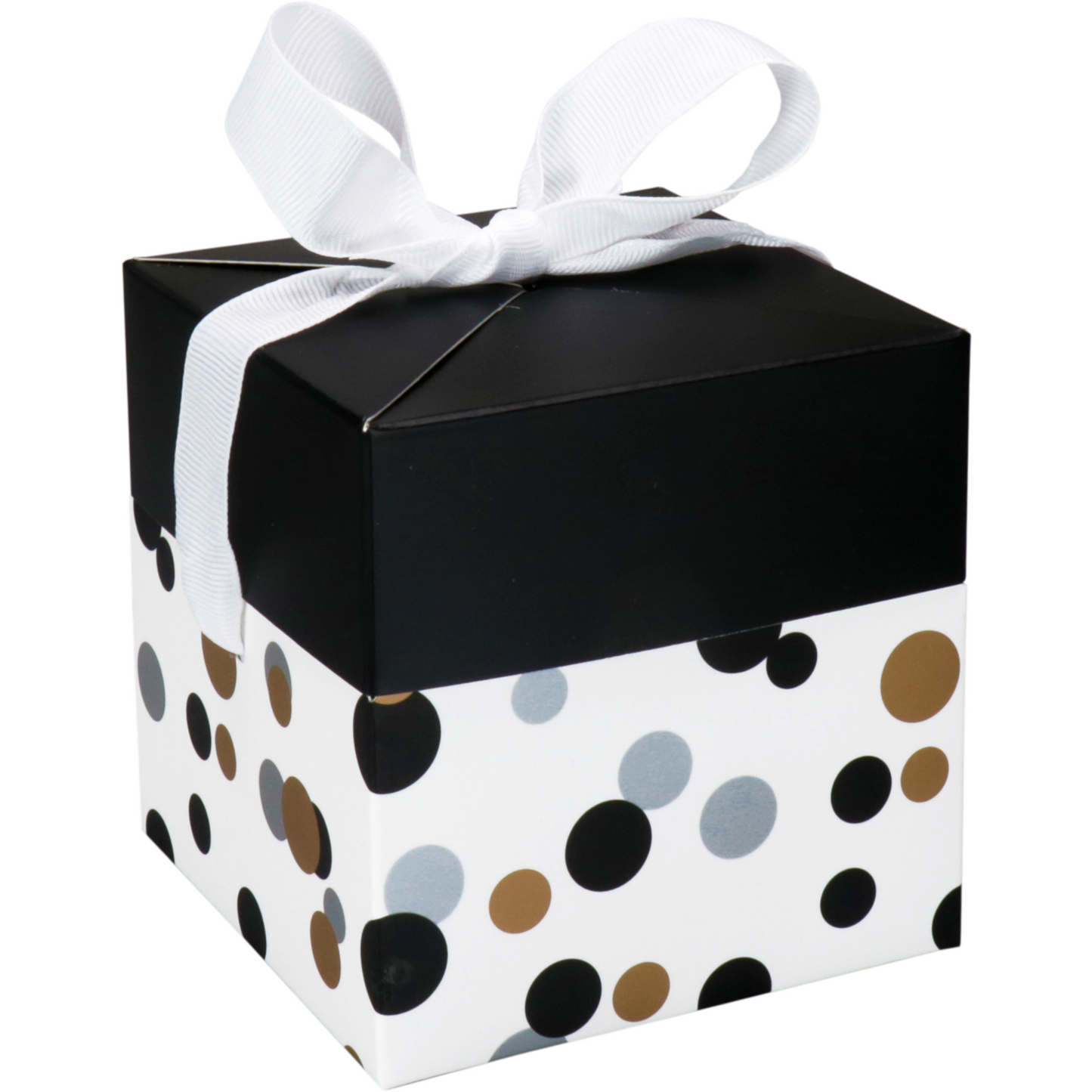 Klika - Pop-updoos | Confetti | karton | 10x10x10cm | zilver/goud/zwart | 200 stuks