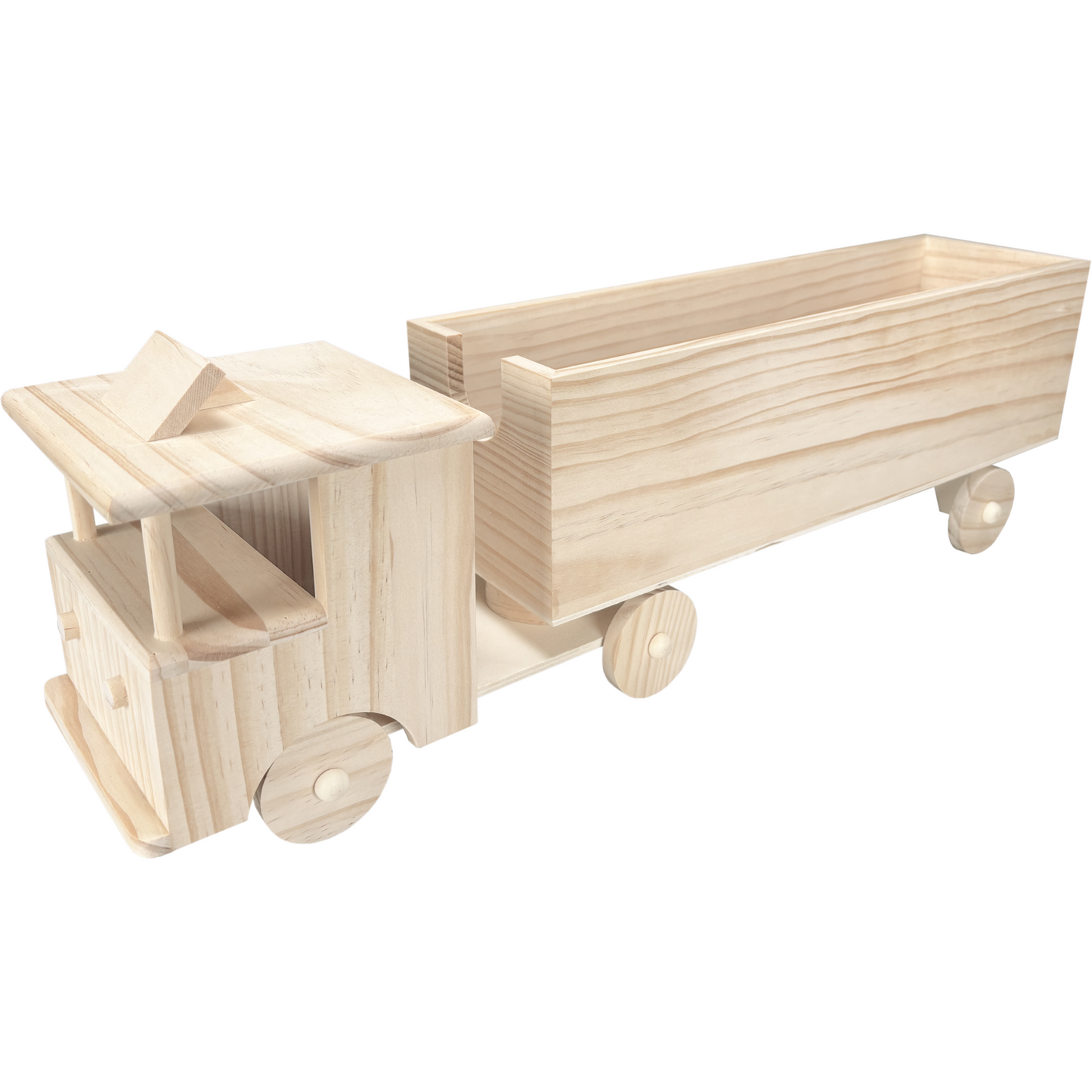 Klika - Vrachtwagen | 51x12.5x15.5cm | hout | naturel | 6 stuks