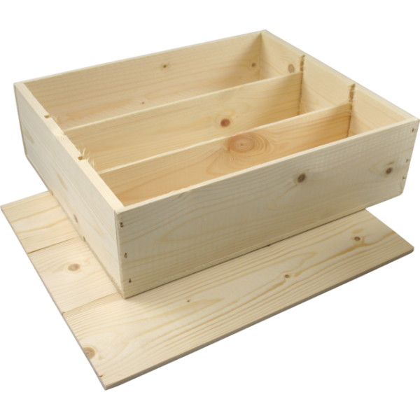 Klika - Weinkiste | Holz | 3 Flaschen | inkl. Deckel | 340x284x95mm | 5 Stück
