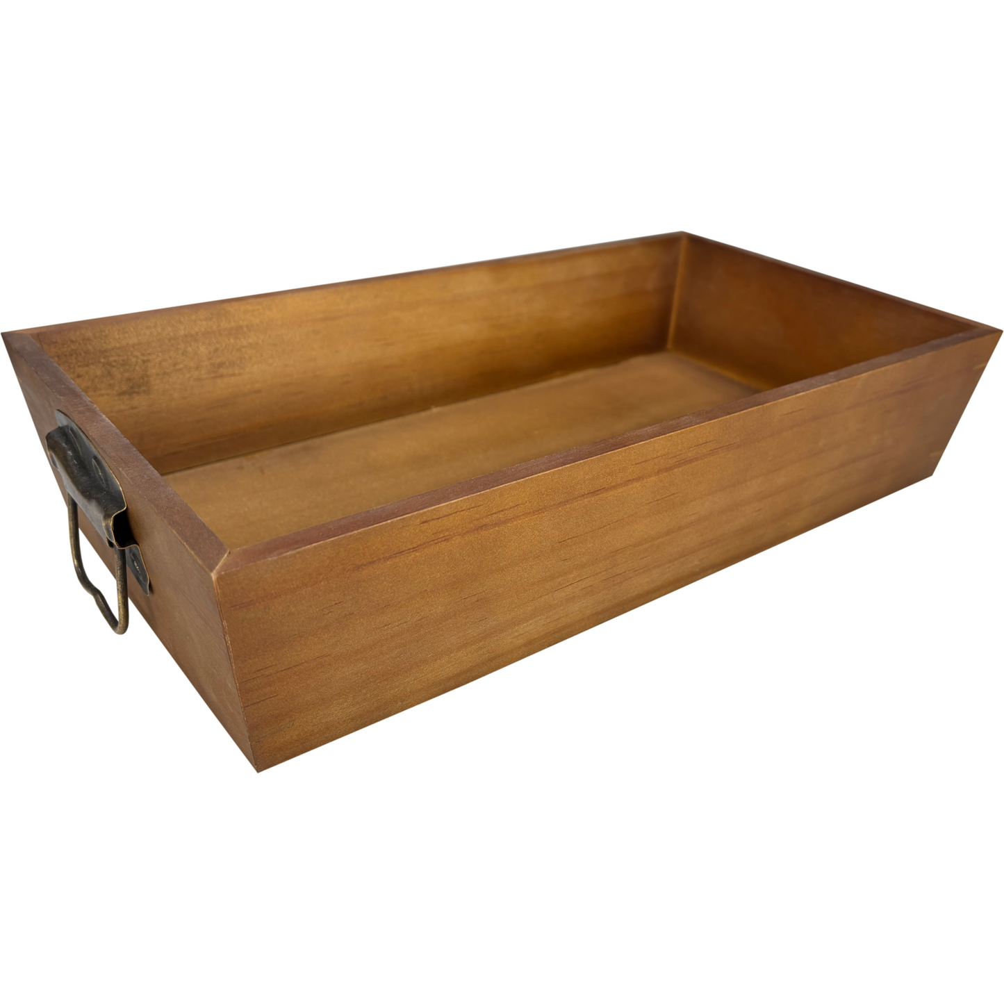 Klika - Dienblad | 36x19x7.5cm | met metalen handgreep | hout | bruin | 20 stuks