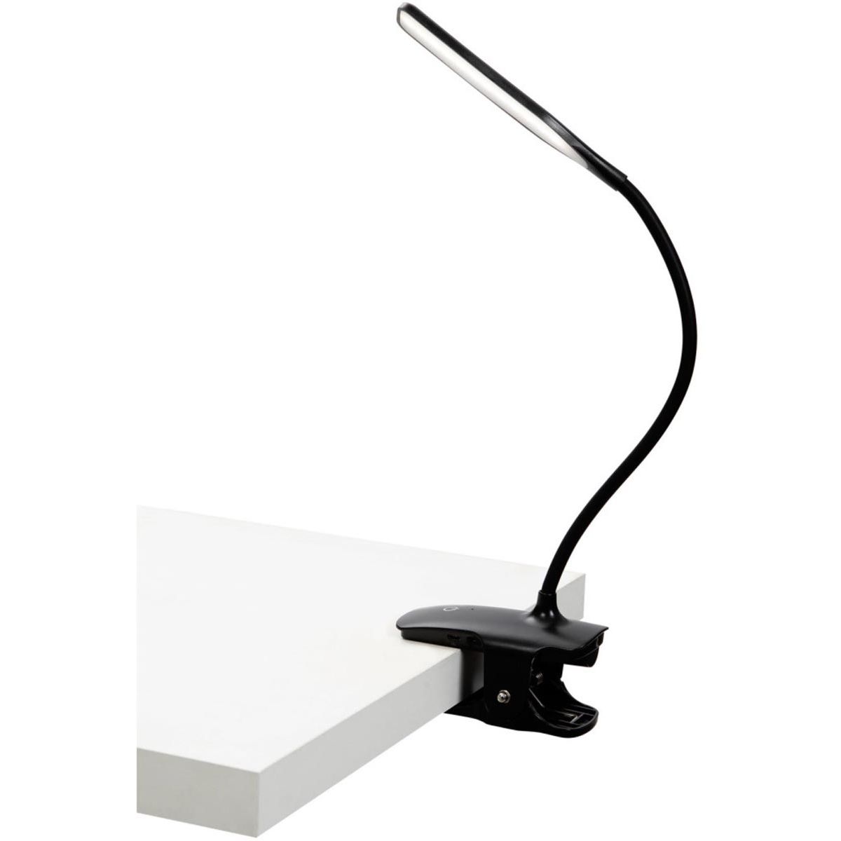 Alba - LED draadloze LED bureaulamp Clip, met klem, zwart