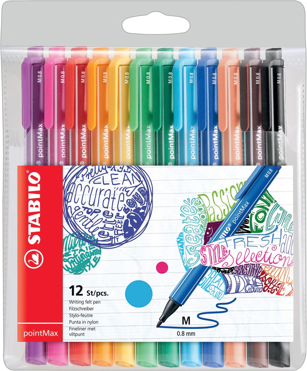 STABILO - Feutre pointMax 488/12 étui assorti de 12 pièces
