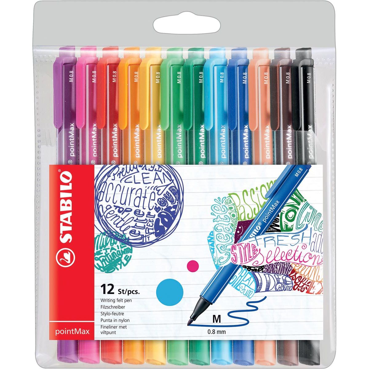 STABILO - Feutre pointMax 488/12 étui assorti de 12 pièces
