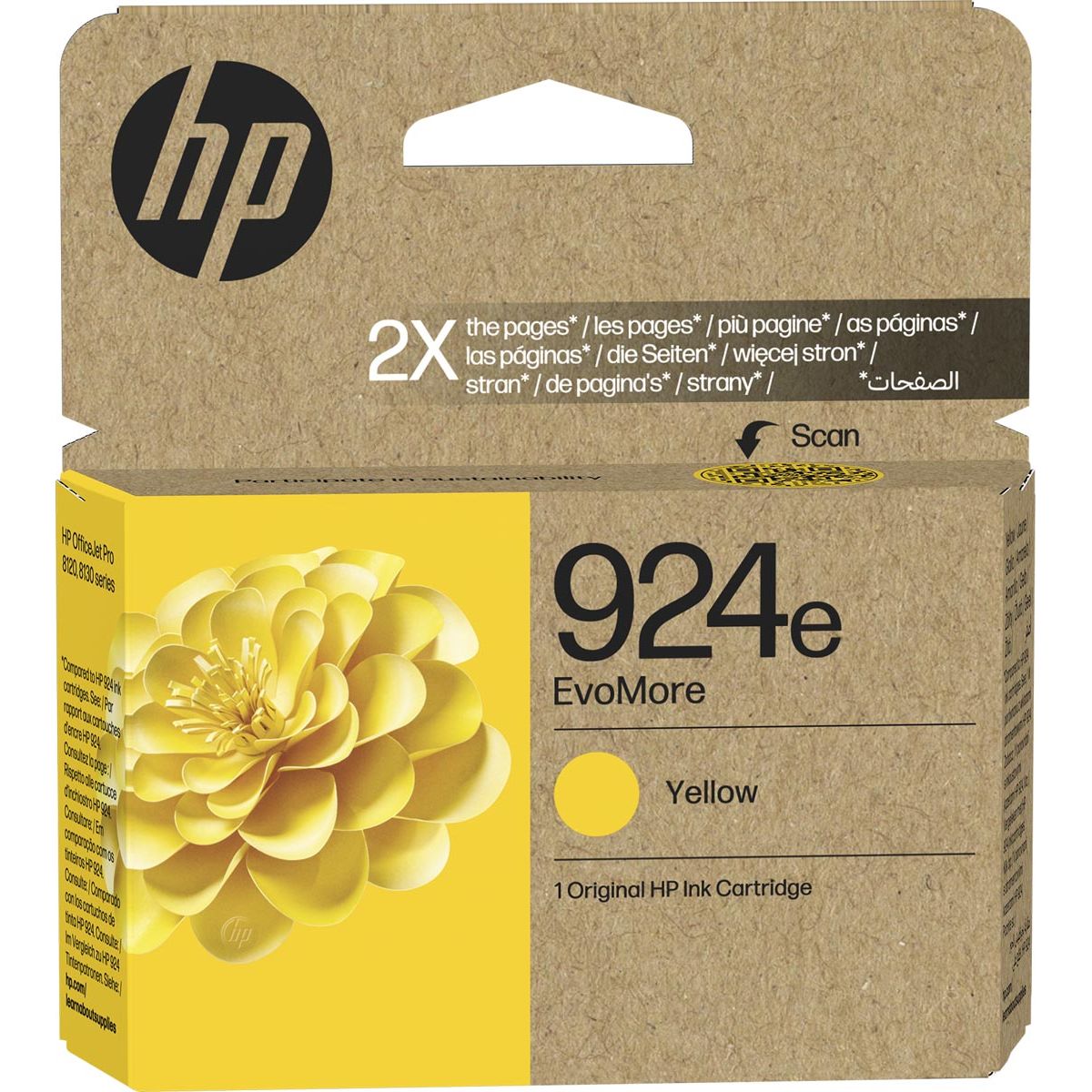 HP - inktcartridge 924e, 800 pagina's, OEM 4K0U9NE, geel