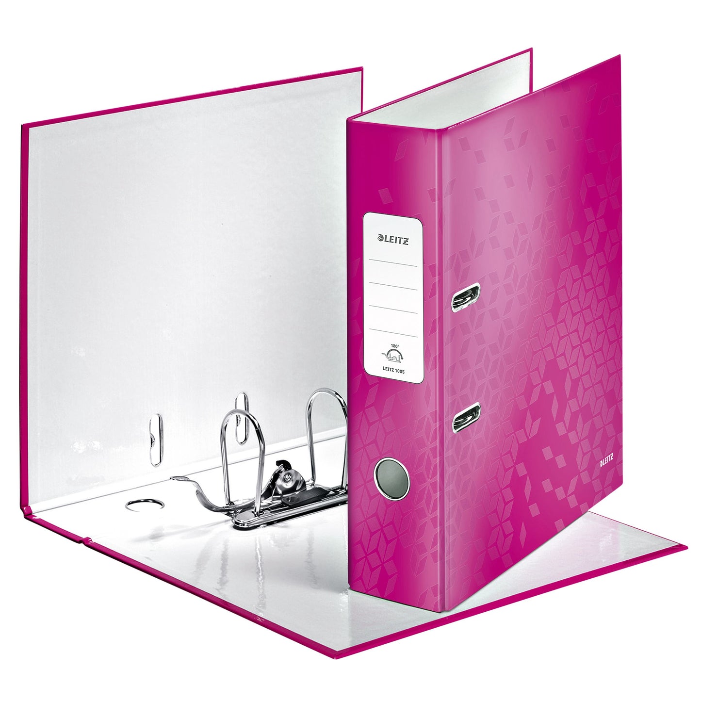 Leitz - Ordner WoW 180° laminiert 80mm A4 rosa | 10 Stück