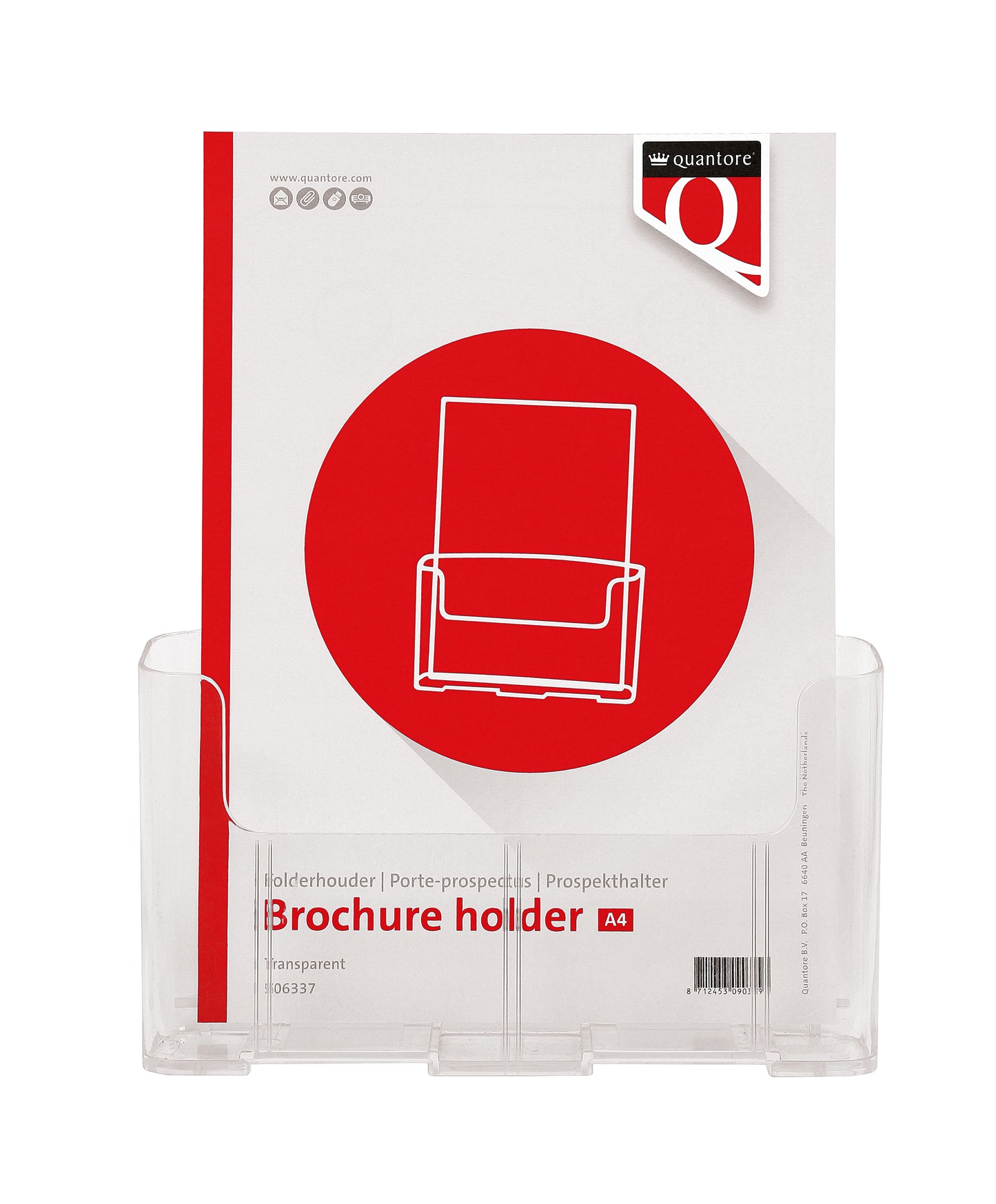 Quantore - Porte-brochures A4 transparent