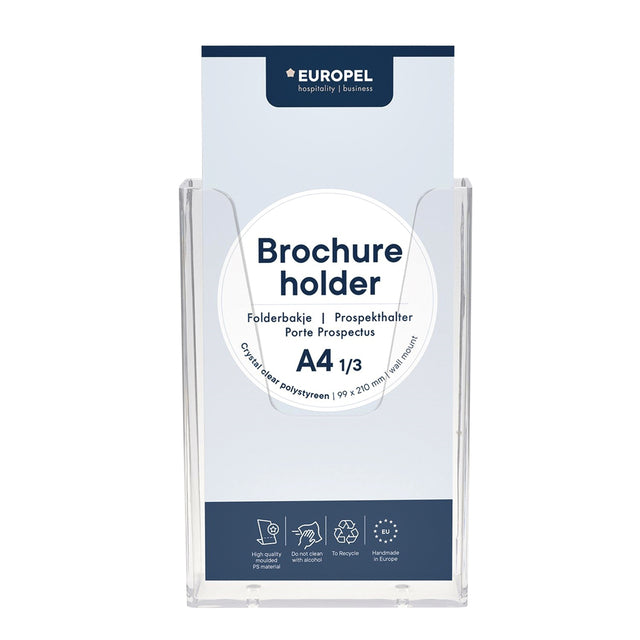 Europel - Prospekthalter Peel Wall 1/3 A4 transparent