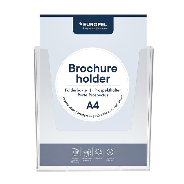 Europel - Folderhouder pel wand A4 transparant
