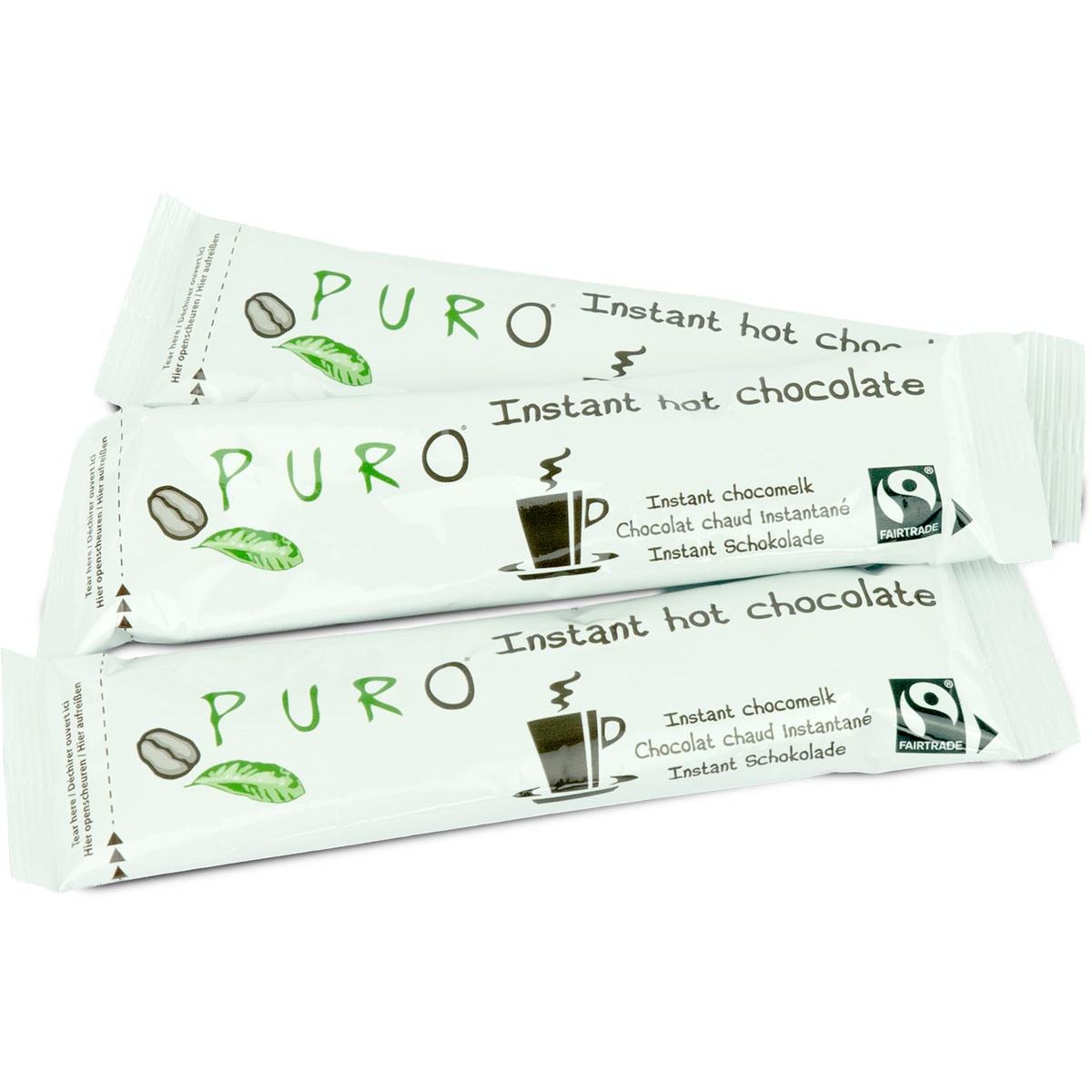 Puro - cacao poedersticks fairtrade, 30 g, doos van 100 stuks
