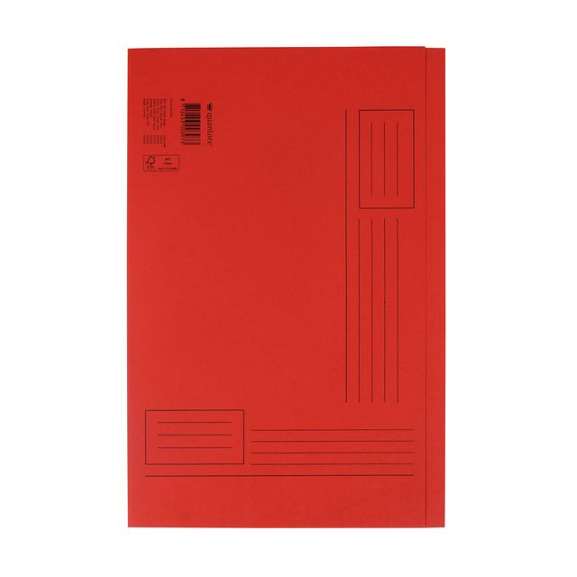 Quantore - Vouwmap Folio ongelijke zijde 250gr rood