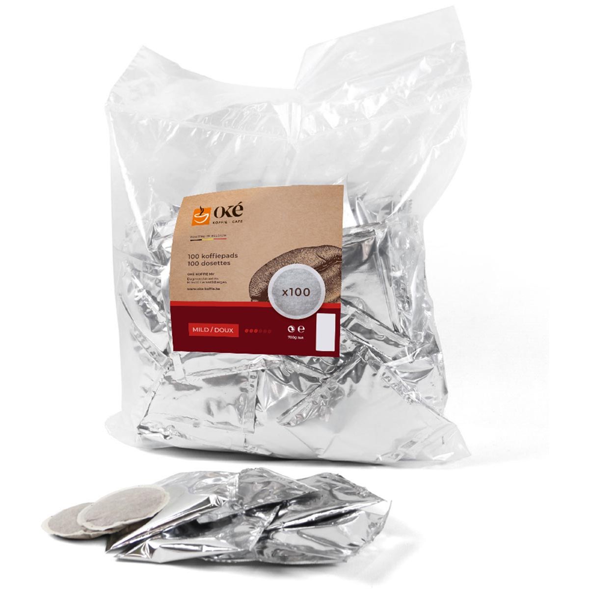 OKE Koffie - Oké koffiepads, o compatible, Mild, pak van 100 pads