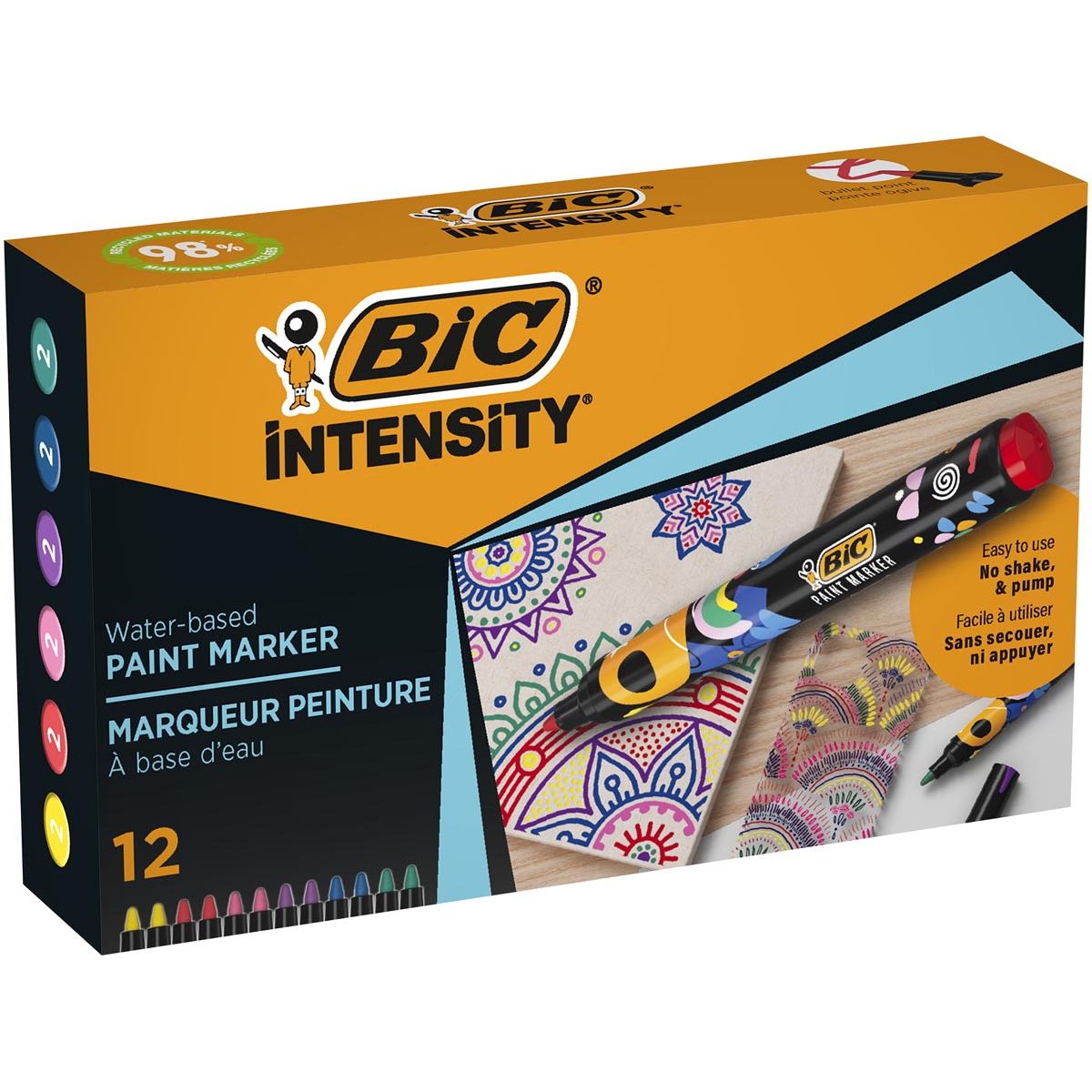 Bic - Intensity Farbmarker, verschiedene Farben, Set mit 12 Stück