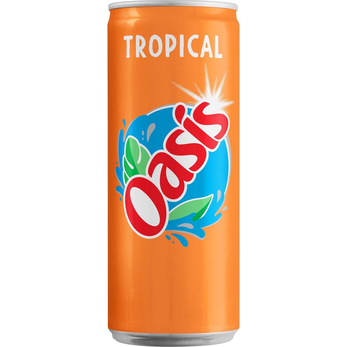 Oasis - Tropical vruchtenlimonade, sleek blik van 33 cl, pak van 24 stuks