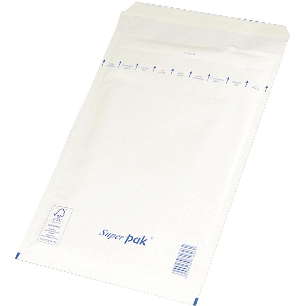 OFFICE products - luchtkussenenveloppen, met stripsluiting, 150 x 215 mm, wit, pak van 5 stuks