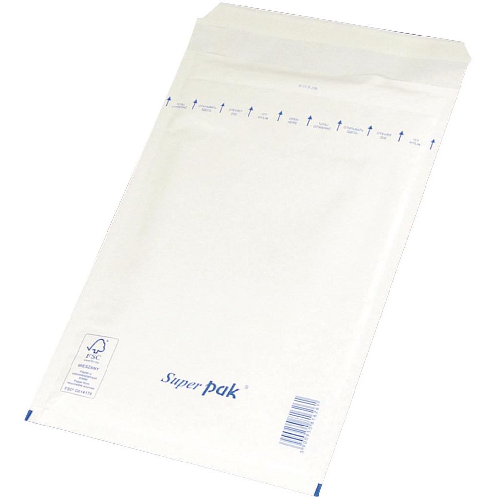 OFFICE products - luchtkussenenveloppen, met stripsluiting, 150 x 215 mm, wit, pak van 10 stuks