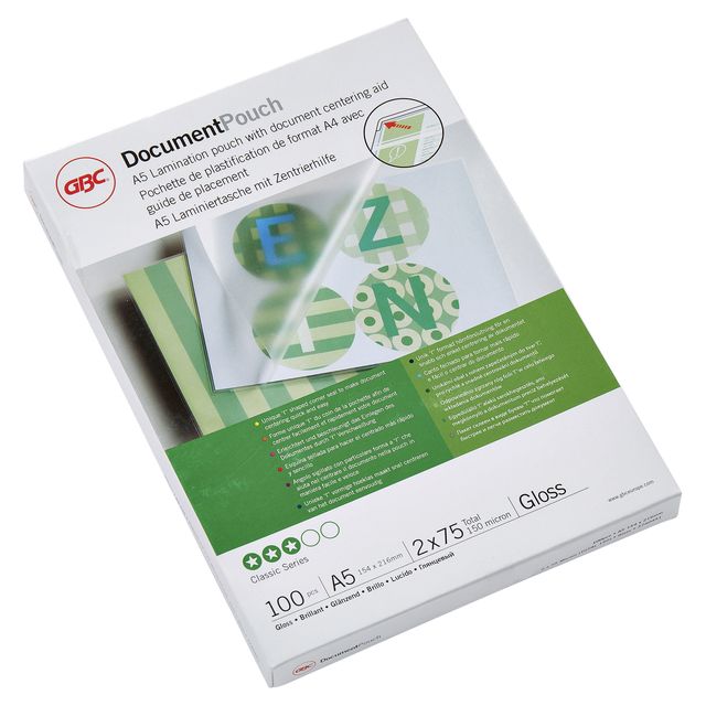 GBC – Laminierfolie A5, 2 x 75 Mikron, glänzend