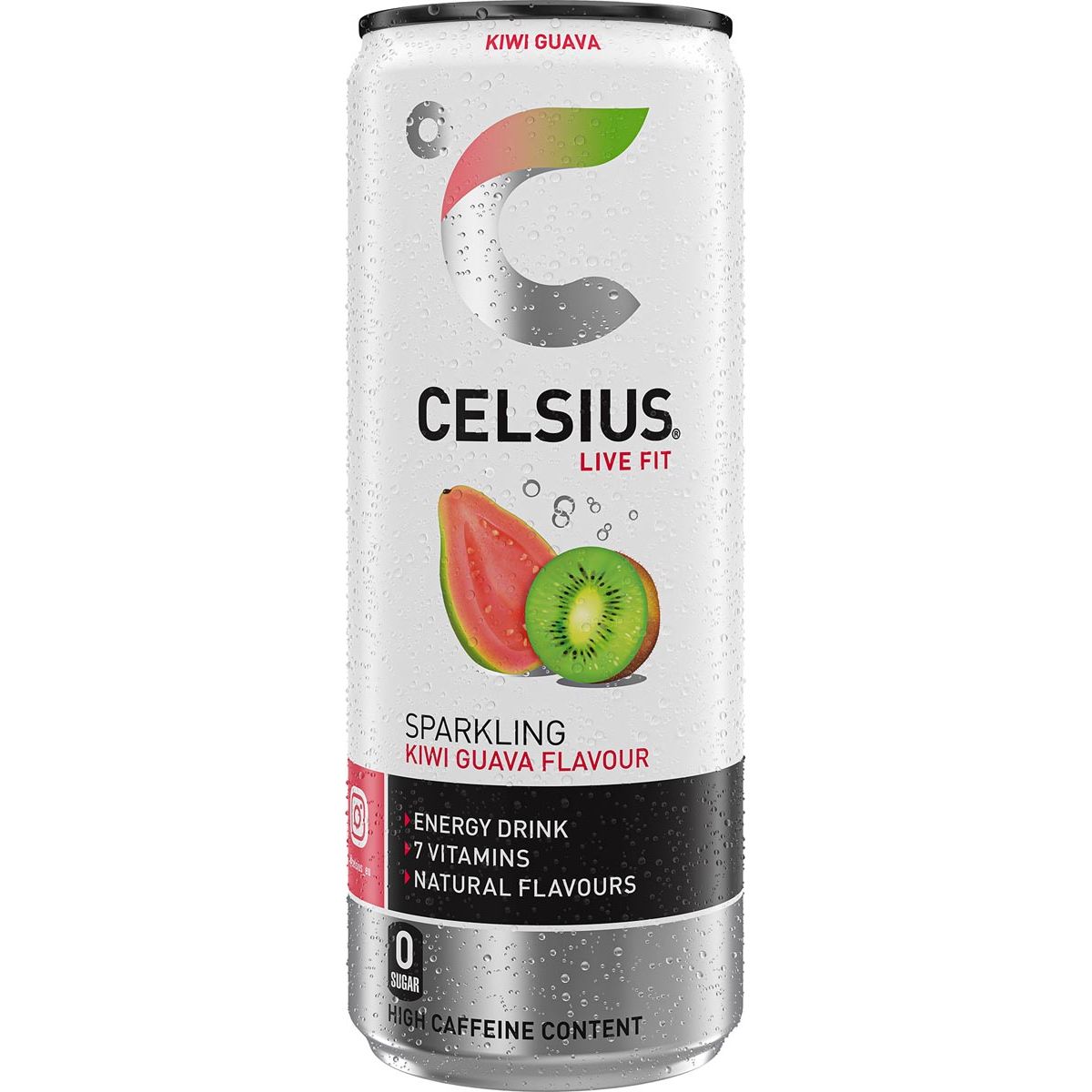 Celsius - Kiwi Guave, blik van 25 cl, pak van 12 stuks