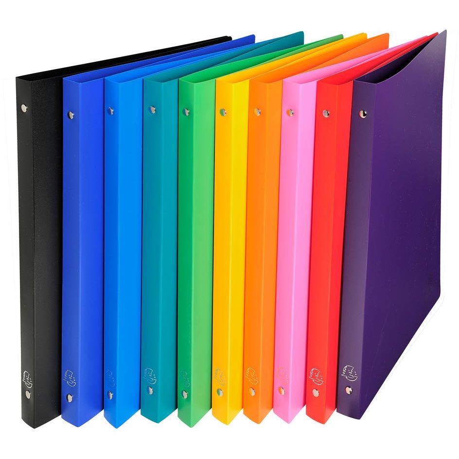 Exacompta - classeur à anneaux opaque, ft A4, 2 anneaux de 1,5 cm, coloris assortis
