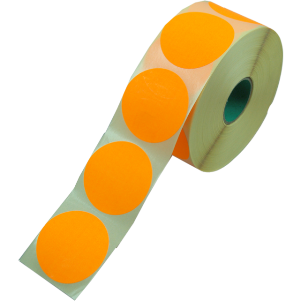 Klika - Étiquette | Etiquette publicitaire | papier | permanent | ∅62mm | fluoré/orange | rouleau de 1500 pièces