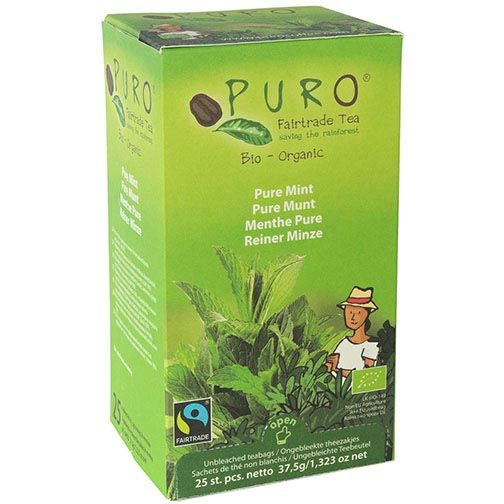 Puro - Bio-Tee Pure Mint, fair gehandelt, Packung mit 25 Beuteln
