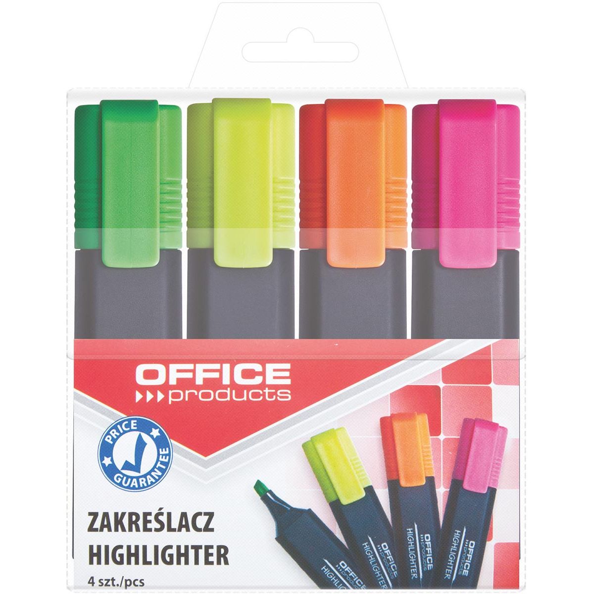 Produits de bureau - surligneurs, lot de 4, assortis
