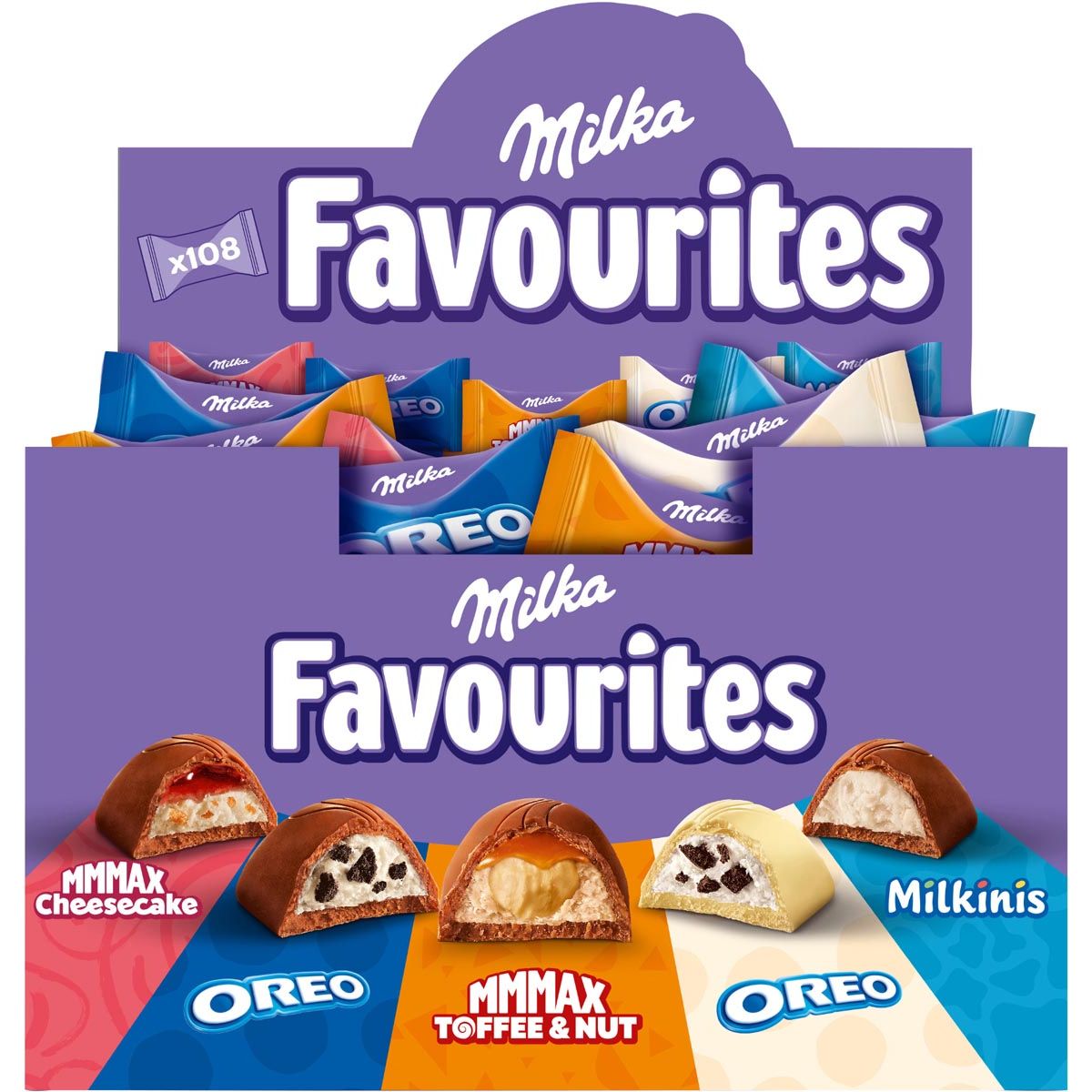 Milka - Chocolat Favoris, boîte de 108 pièces (1 kg)