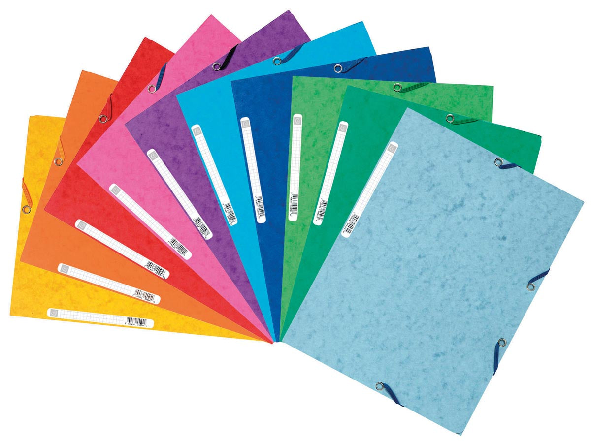 Exacompta – Elasto-Ordner, 3 Klappen, ft A4, verschiedene Farben, 10 Stück